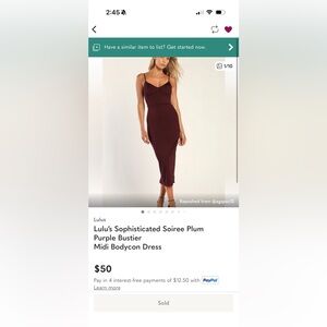 Lulu’s Sophisticated Soiree Plum Purple Bustier
Midi Bodycon Dress